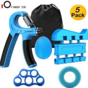 Grip za vezbanje ruku podlaktice opruga stiskavac 5in1 set plavi
