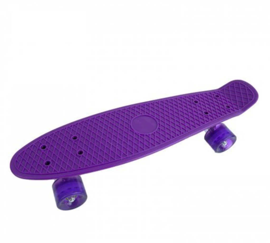 Penibord skejtbord 56cm svetleci tockovi ljubicasti