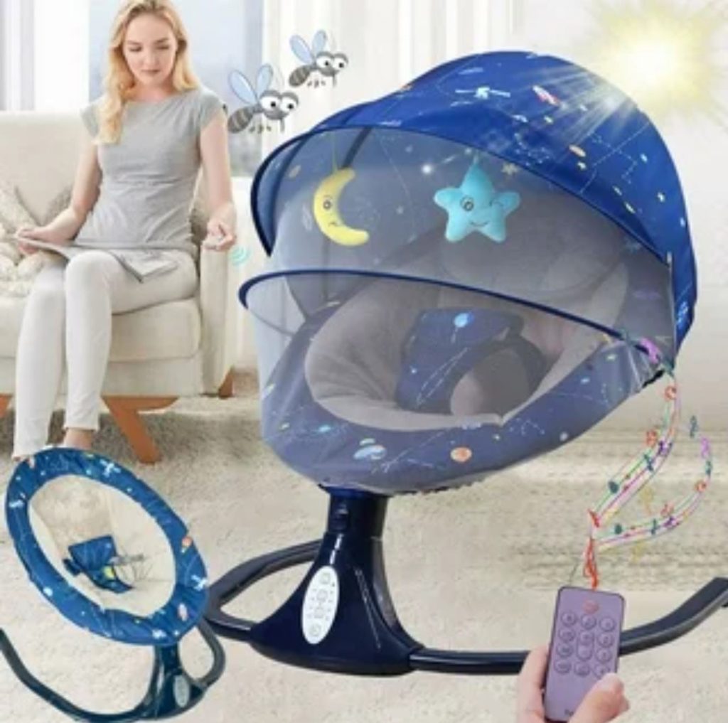 Elektricna ljuljaska njihalica za bebe plava S-Y608