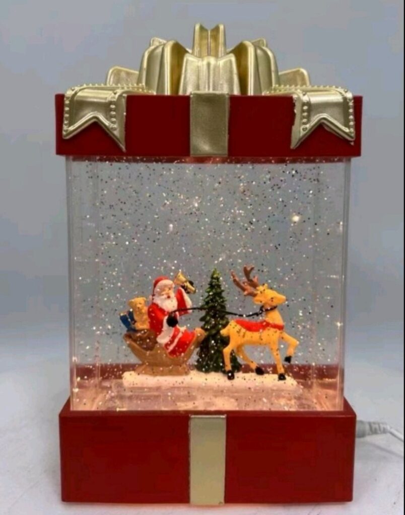 Novogodisnja muzicka kutija deda mraz lampa