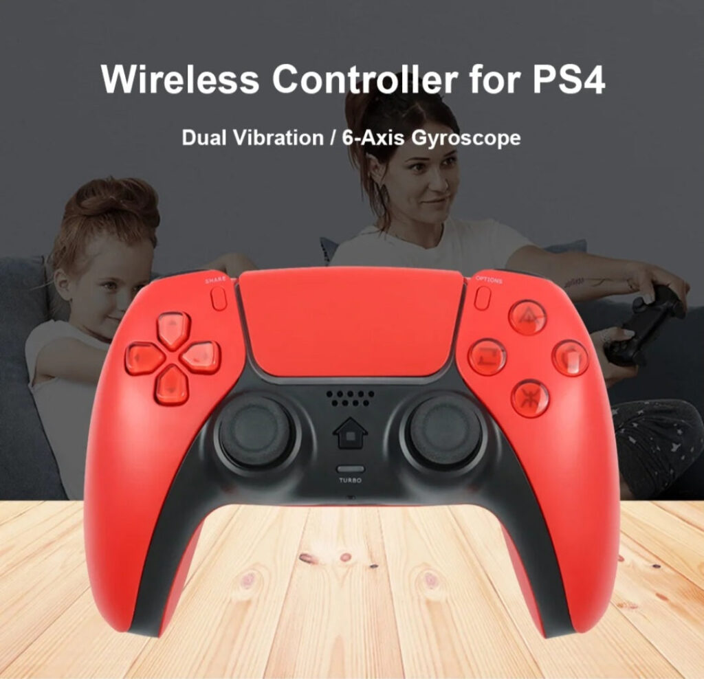 Dzojstik T28 bezicni za PS4 -plavi -crveni -crni