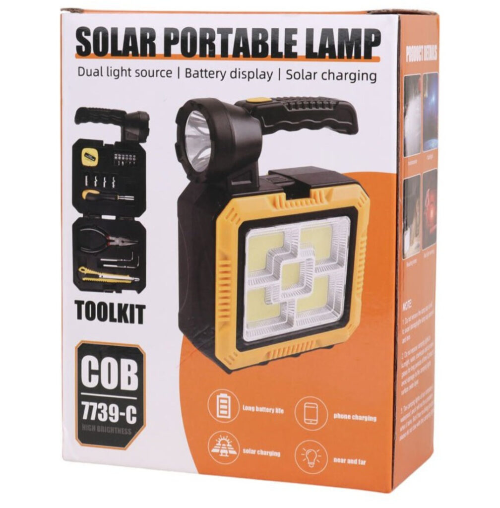 Solarna prenosna lampa led sa alatom COB -7739-C