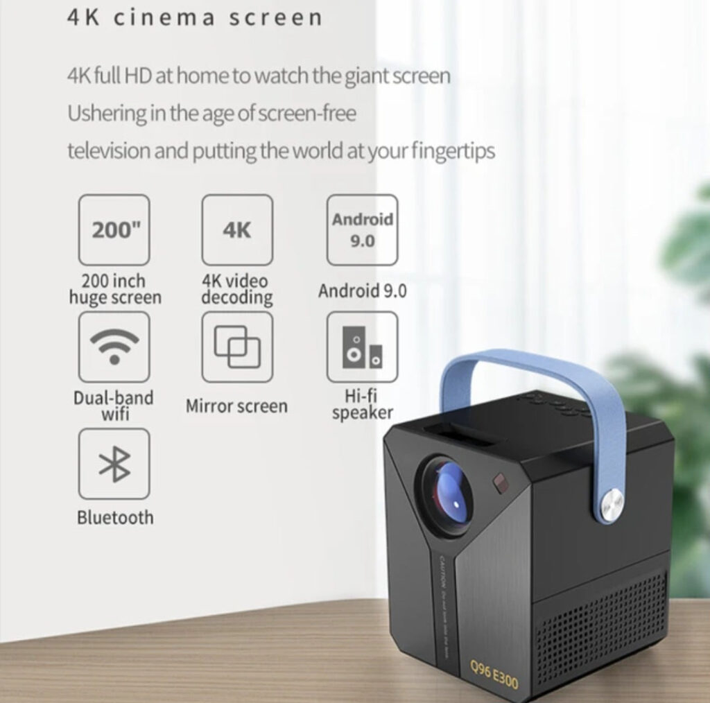 Projektor led android 4k Q96 E300