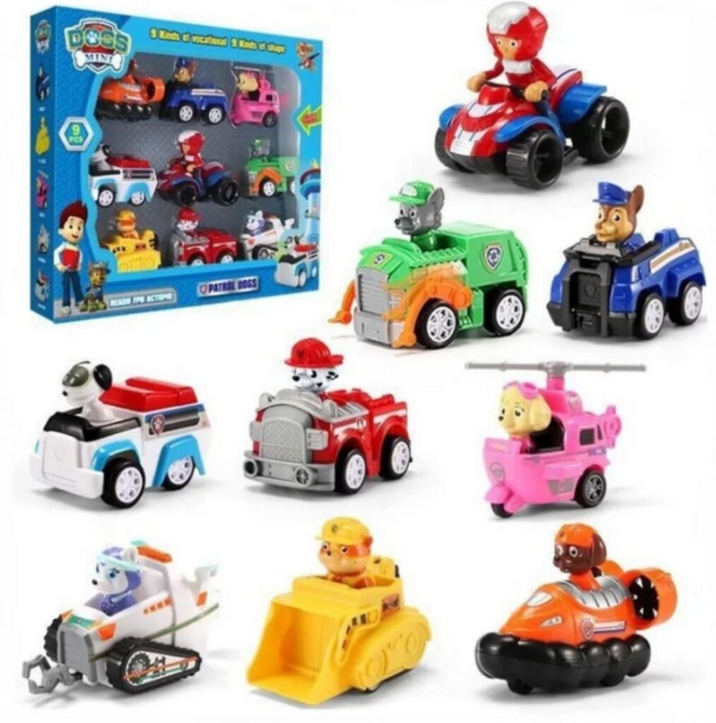 Devet patrolnih sapa sa auticima patrolne sape set