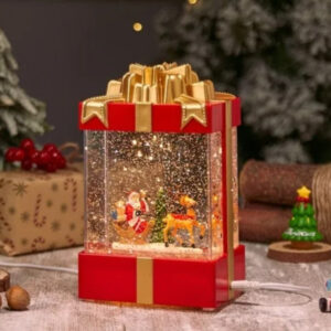 Novogodisnja muzicka kutija deda mraz lampa