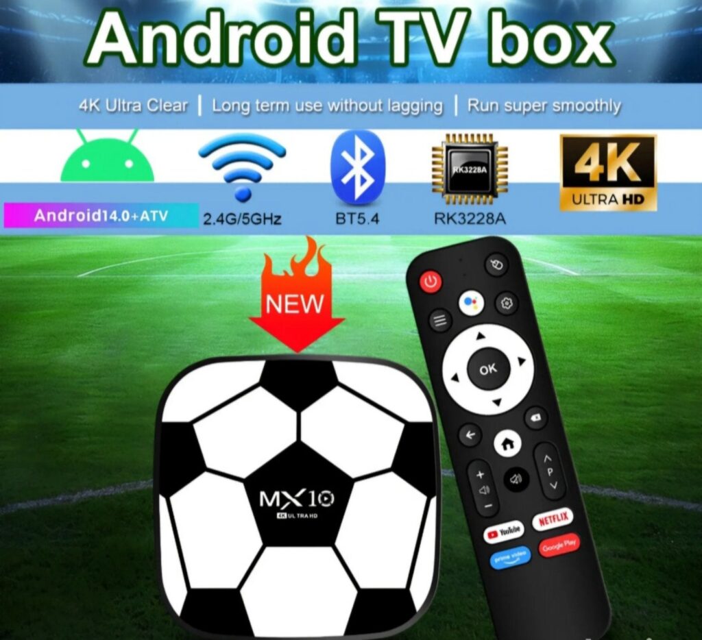 Smart tv box android mxbox10-s 4/64GB 2.4/5G-WIFI android 14