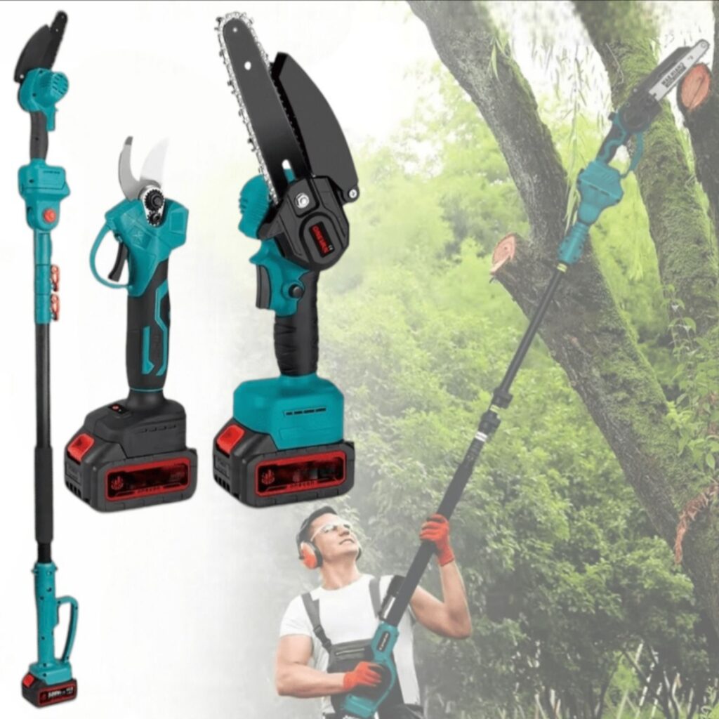 Makita aku set testera + makaze 88v dve baterije sa teleskopom