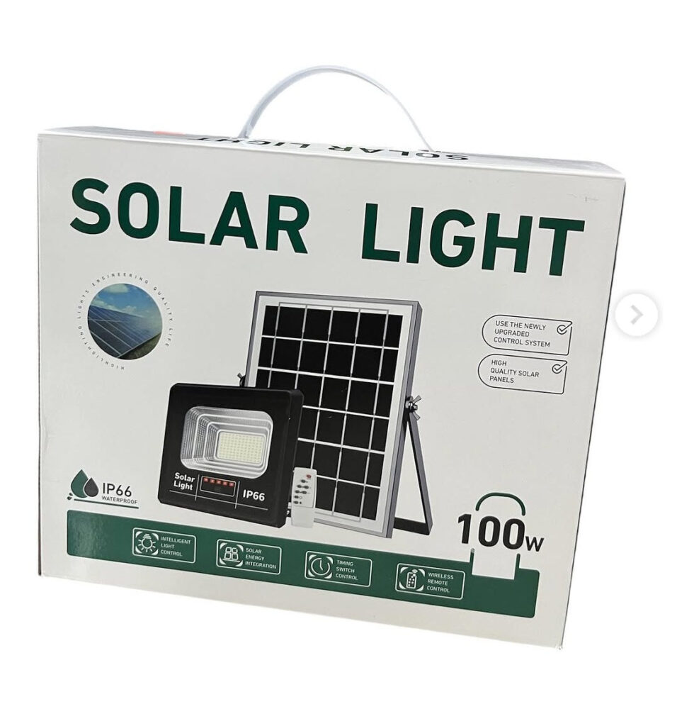 Solarni led reflektor sa panelom 100w + daljinski upravljac