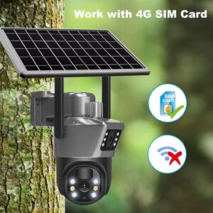 4G Solarna Kamera sa dva sociva i solarnim panelom SIM 4 G
