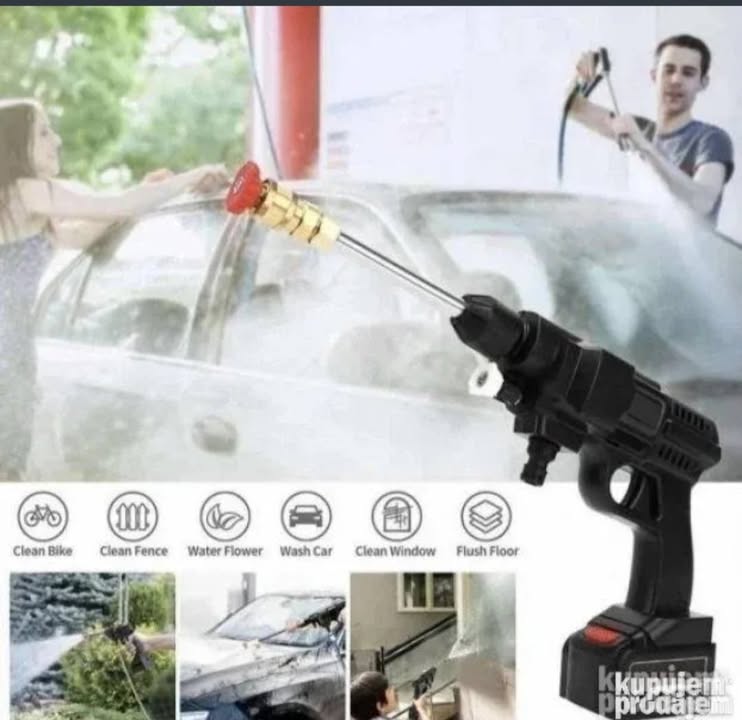 Aku pištolj za pranje auta 128V - bežični visoki pritisak