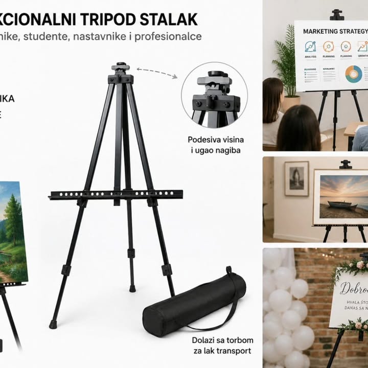 Podesivi slikarski štafelaj - tripod stalak sa torbom